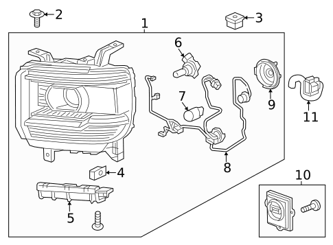 Passenger Side Headlamp Assembly